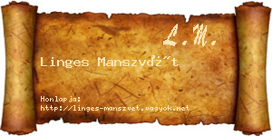 Linges Manszvét névjegykártya